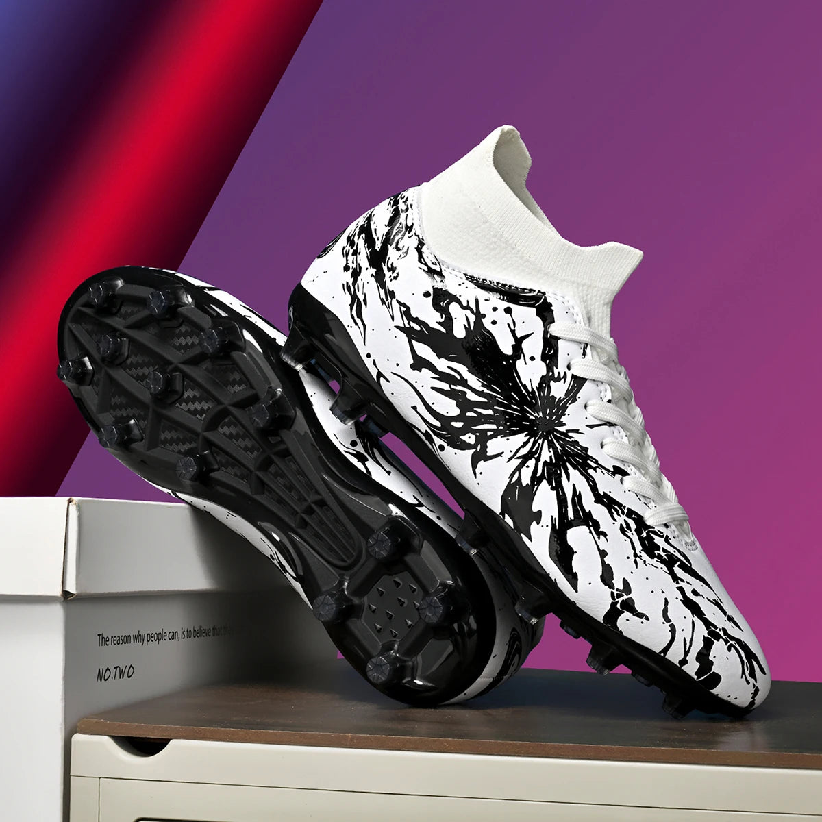 Chaussures de football pour hommes, crampons AG FG, semelles en PU absorbant les chocs et antidérapantes, pour adultes, idéales pour les entraînements de football en extérieur et les séances d’entraînement à haute in