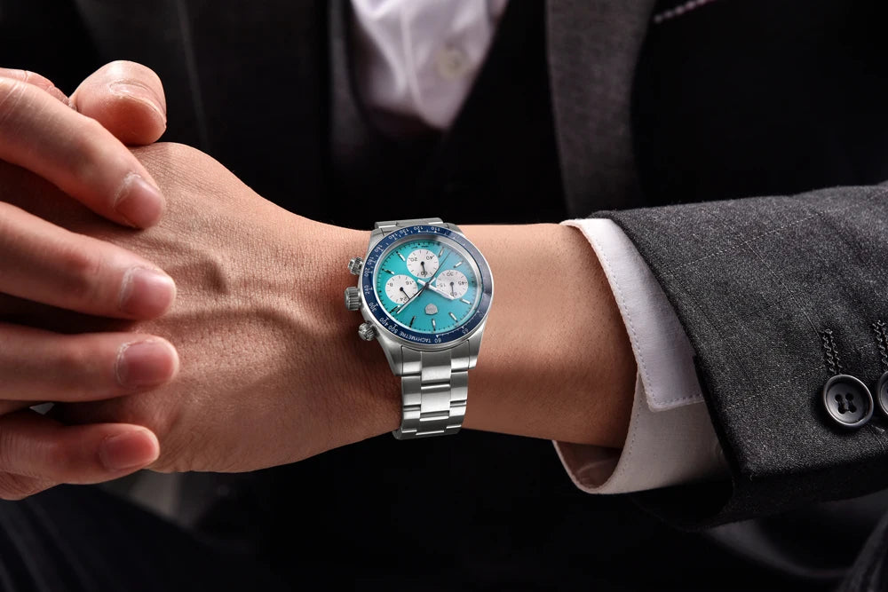 Rolls Timi Panda Men’s Watches – Quartz chronograph, luxury model, sapphire crystal with anti-reflective coating, water-resistant, sporty style