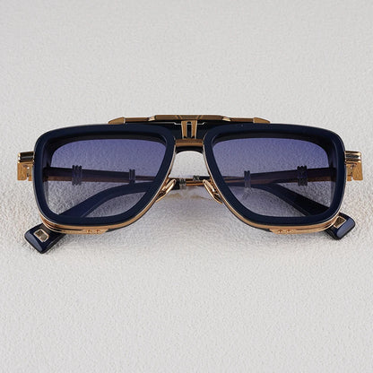 Gto Square Alloy Thick Frame Gradient Sunglasses for Men and Women High Quality Brand Designer uv400 Outdoor Trendy Eyeglasses