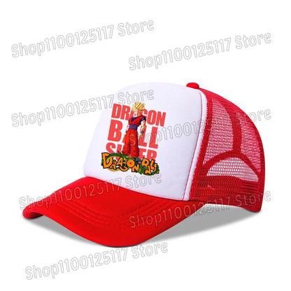 Dragon Ball baseball sapka, anime-nyomtatott sapkák, lélegző, csúcsos sapka, rajzfilm, Goku, nyári sport, snapback, hálós napellenzős sapka, gyermekajándék