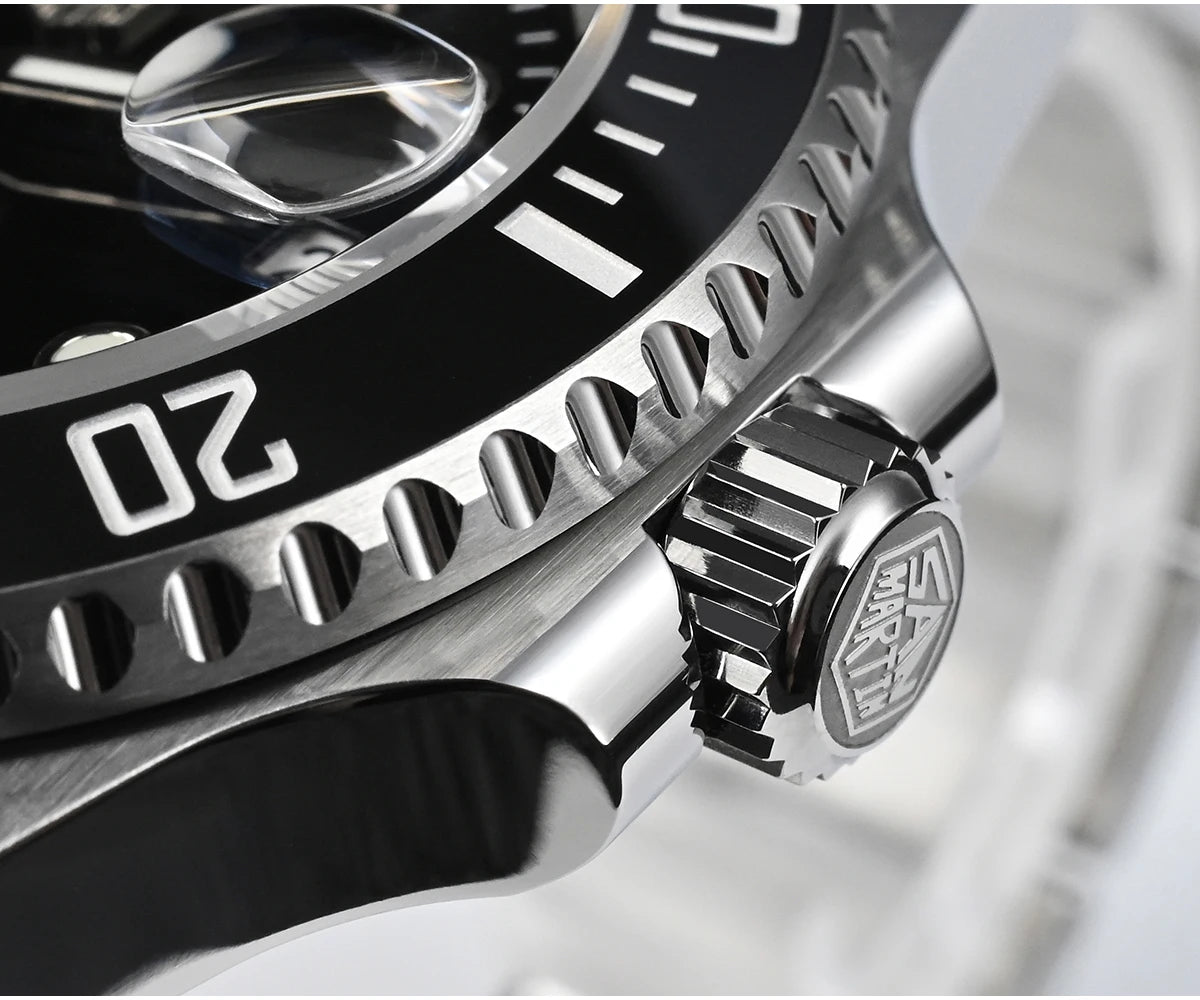 San Martin Watch New Upgraded Sub Men PT5000 ST2130 Automatic Diving Watches with Ceramic Bezel 200m Waterproof Sapphire SN0017G