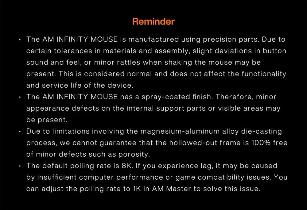 Mouse de gaming wireless Angry Miao Infinity, metalic, ultraușor, cu carcasă perforată, hot-swappable, PAW3950, Dual 8K, cu fir, tri-mode, portocaliu