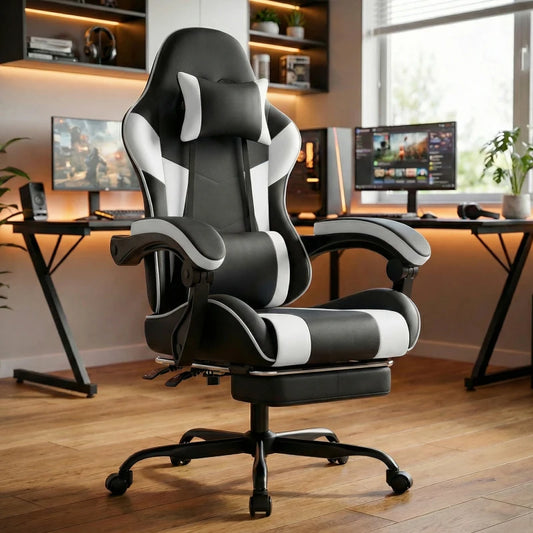 Ergonomic Gaming Chair Office Chair with Breathable Fabric, 360° Swivel Desk Chair, Adjustable Height Computer Chair with Lumbar Support