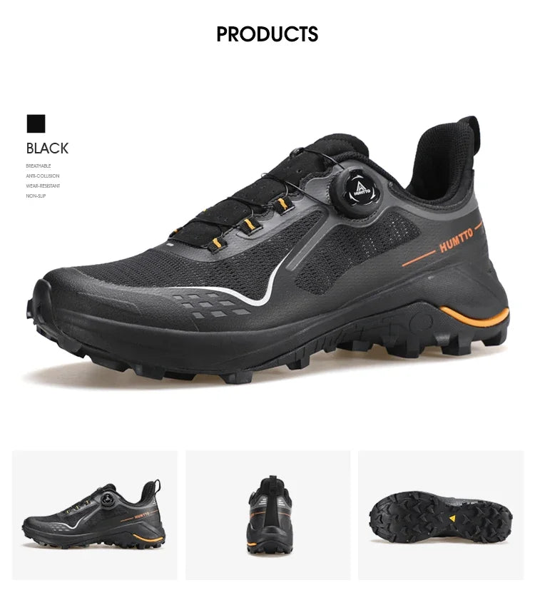 HUMTTO Men's Luxury Designer Trail Sneakers Anti-slip Sports Hiking Breathable Outdoor Trekking Boots