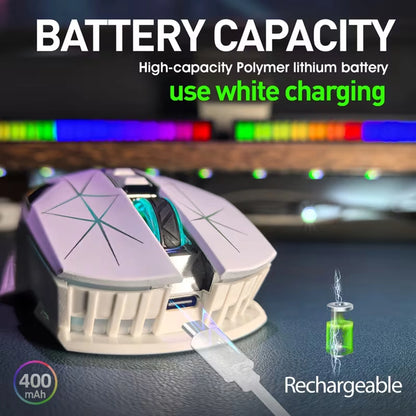 Wireless Gaming Mouse 2.4G Colorful Breathing Light Instant Response No Tangled Cables Work with Gaming Switch