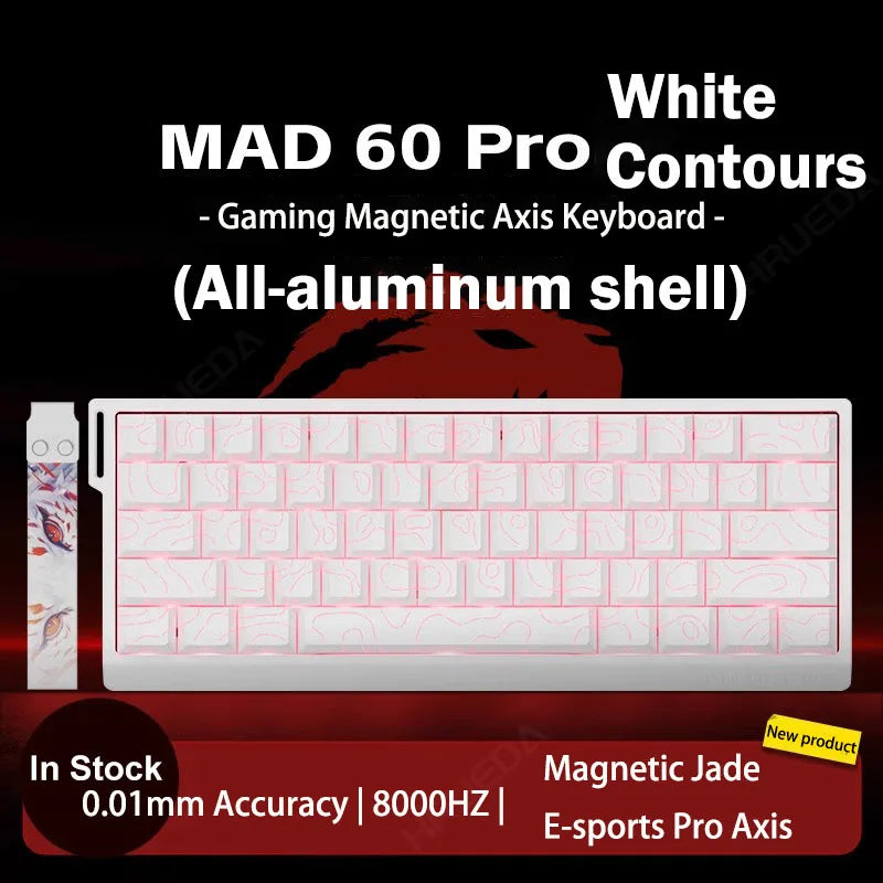 MADLIONS Mad 60he Mad60HE Mad 68HE Teclado mecánico para gaming personalizado con interruptor magnético, cableado, hot swap y tasa de sondeo de 8K