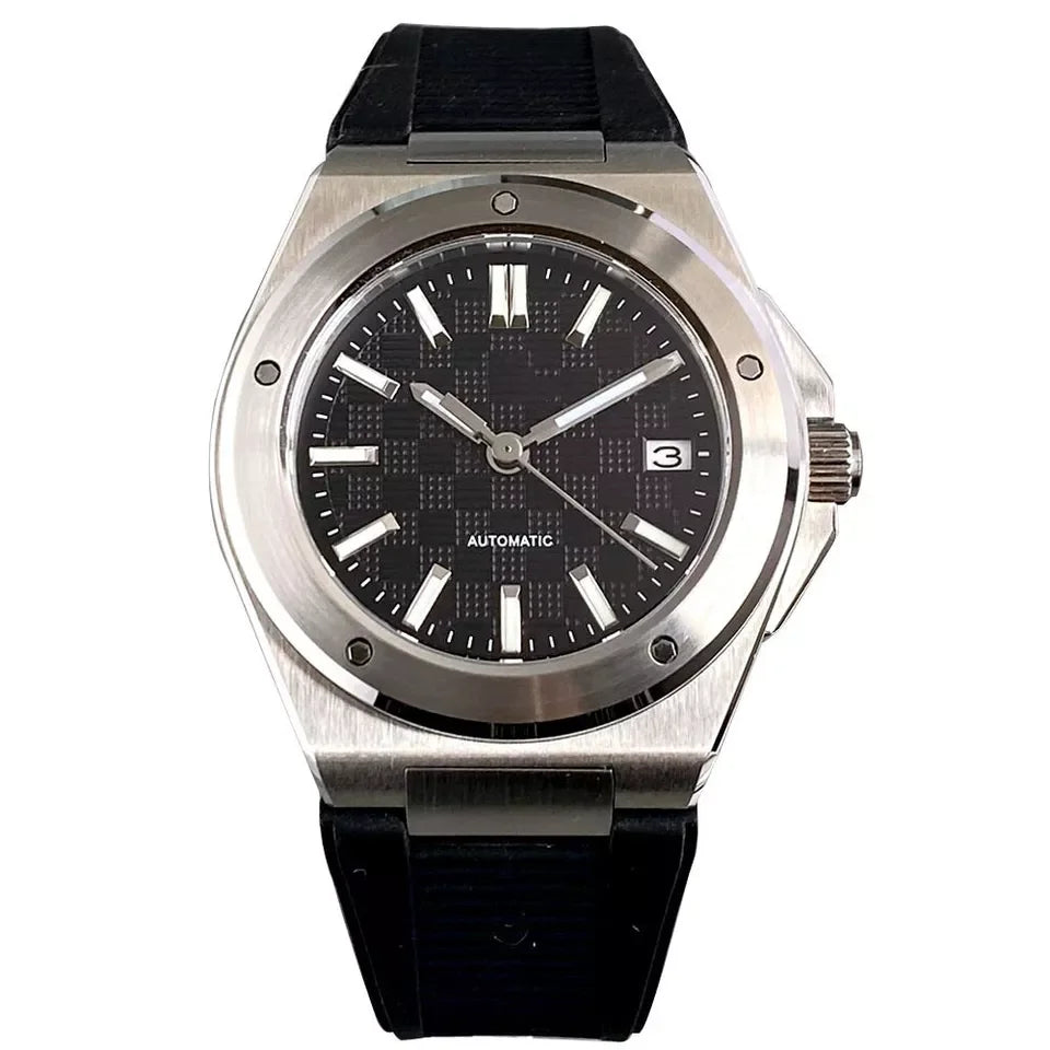 Tandorio Neue schwarze luxuriöse Business-Herrenuhr im Engineer-Stil, mechanisch, Saphirglas, 100m wasserdicht, NH35A Automatikuhren