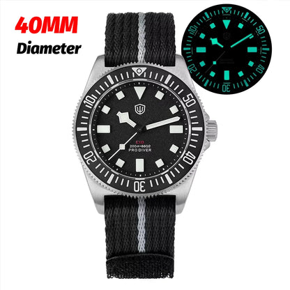 Watchdives EXD 40Mm Titanium Dive Watch Men's VH31 Sweep Quartz Watches 200 Waterproof AR Sapphire BGW9 Luminous 316L Wristwatch