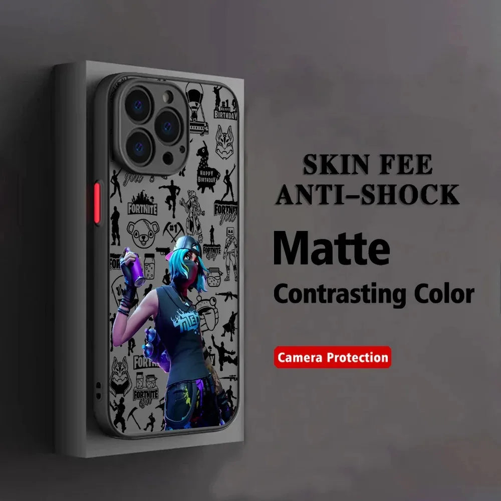 Capa de Telemóvel Hot Game F-Fortnites para Oppo A6 A5 A5x A59 A98 A38 A58 A78 A76 A57 A17 A55 A94 A74 A54 A16K A16 Pro 5G Mate
