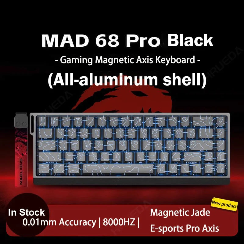 MADLIONS Mad 60he Mad60HE Mad 68HE Teclado mecánico para gaming personalizado con interruptor magnético, cableado, hot swap y tasa de sondeo de 8K
