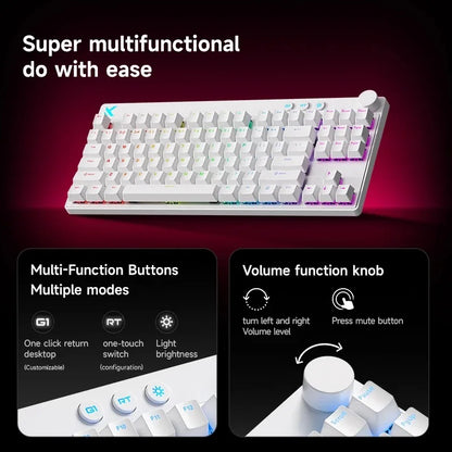 MCHOSE Mix 87 Magnetic Axis Cable E-sports Mechanical Keyboard 8K+256K Esport 0.08ms Customized Game Mount Taishan Axis GT