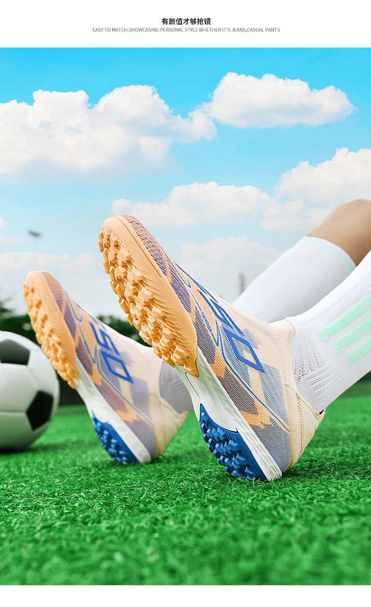 Men Soccer Shoes Cleats FG/TF Professional Original Women Football Boots Society Grass Indoor Training Unisex Non-Slip Sneakers.