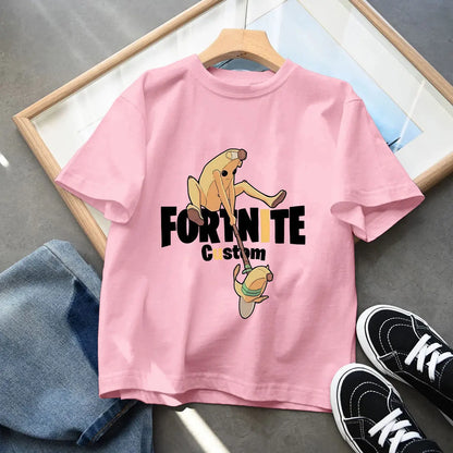 Fortnites Series Summer-børnetøj, hot game T-shirt til drenge og piger, tegneserieprint, kortærmede toppe til børn, sjove fødselsdagsgaver