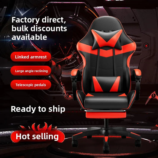 Ergonomic Gaming Chair with Reclining Back Support, Adjustable Computer Desk Chair for Home Office, Comfortable Game Chair for Long Sessions