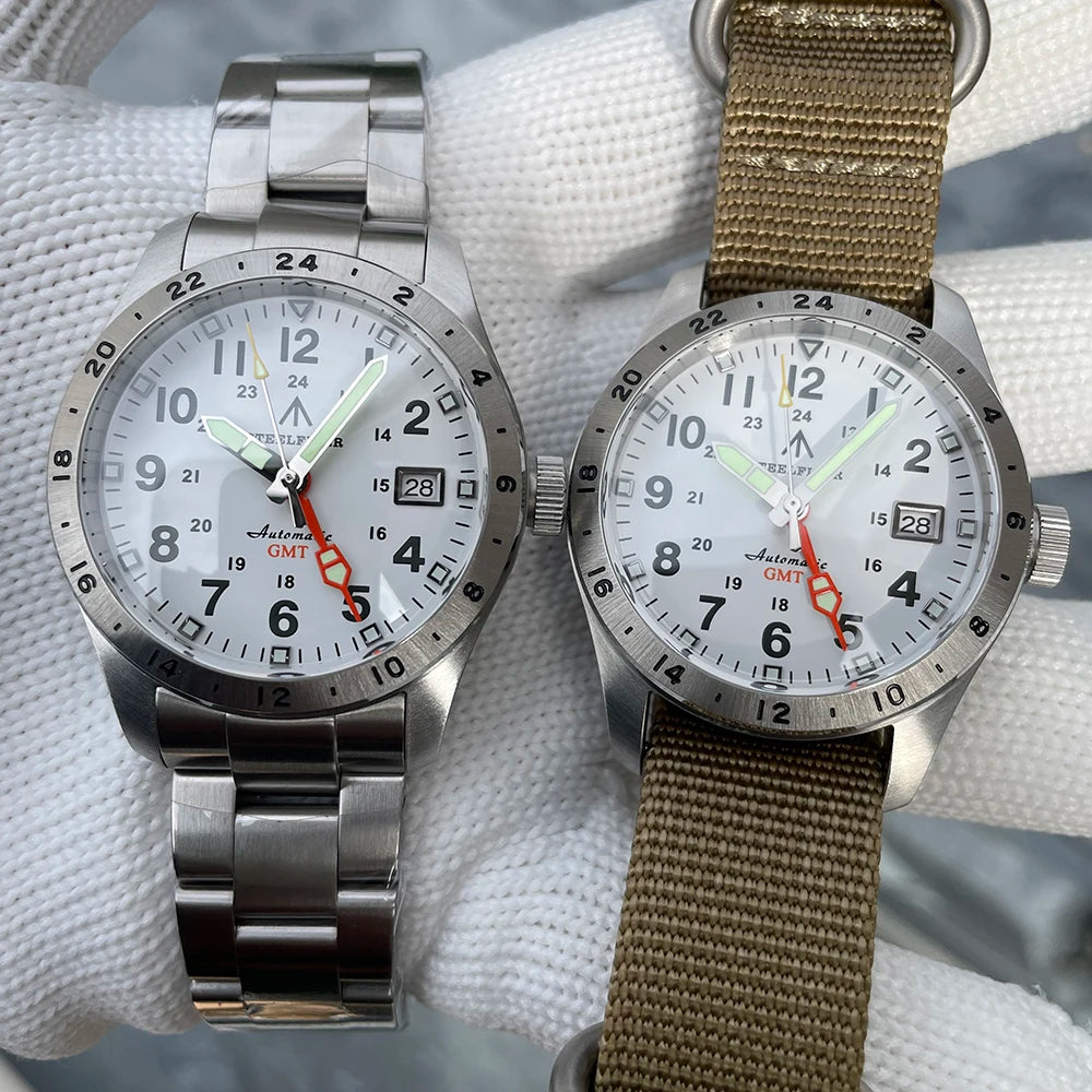 STEELFLIER Ufficiale SF792 GMT Orologio da polso meccanico Movimento NH34 Super BGW9 C3 Luminoso Impermeabile fino a 200 m Orologio da immersione di lusso da uomo