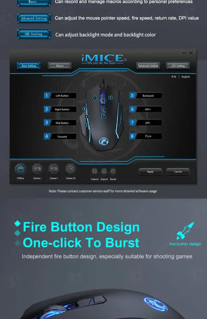 USB Wired Optical Gaming Mouse Ergonomic Mice 7200 DPI Gamer Mice 6 Buttons Gaming Mice for PC Gamer Computer Desktop