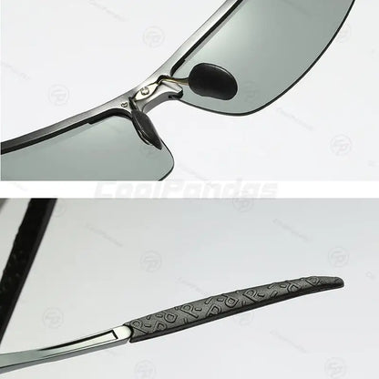 CoolPandas Photochromic Sunglasses Men Polarized Rimless Outdoor Sport Driving Glasses Day Night Chamelon Goggle zonnebril heren