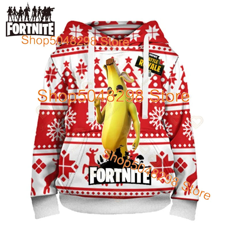 Fortnite Hoodies Pullover Sweatshirt Victory Royale 3D Hoodies Streetwear Hooded Tops for Kids Birthday Gifts