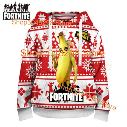 Fortnite Hoodies Pullover Sweatshirt Victory Royale 3D Hoodies Streetwear Hooded Tops for Kids Birthday Gifts