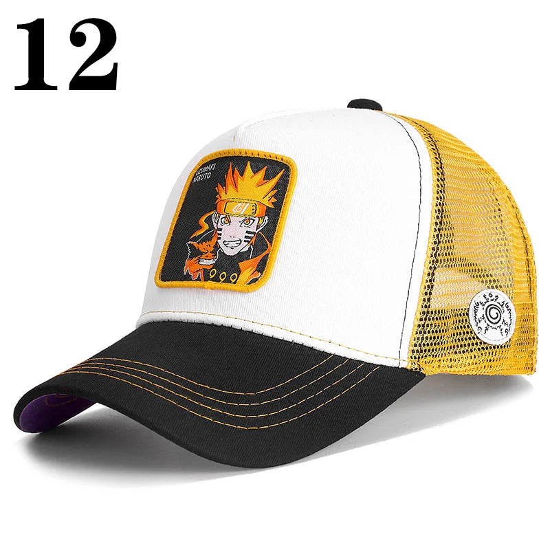 Casquette de baseball imprimée à l'effigie d'un personnage de l'anime Dragon Ball pour hommes et femmes – Casquette hip-hop – Casquette en maille pour camionneur – Protection solaire d'été pour les activités en plein air