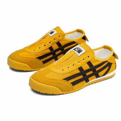 Men's Classic Running Shoes Lace Up Flat Bottom Sports Shoes Soft Sole Walking Gym Breathable Couple Casual Canvas Tennis Shoes