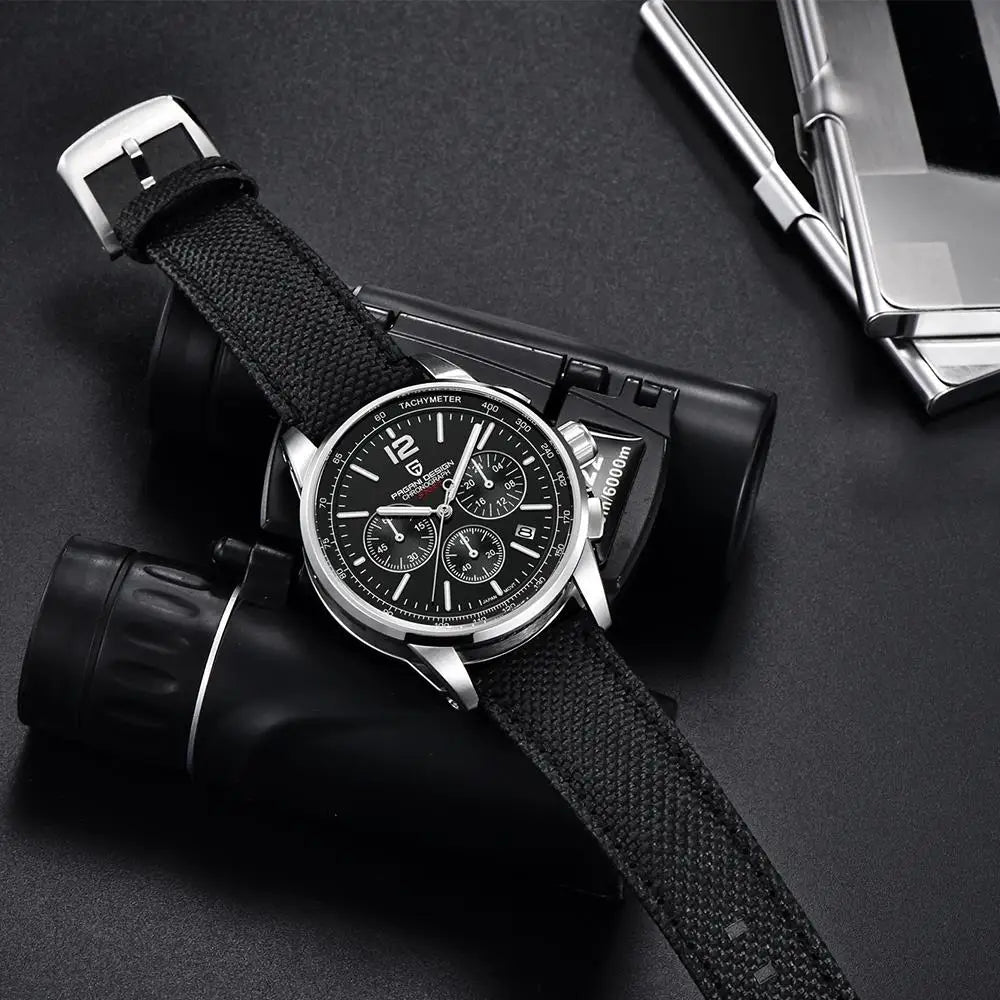 Pagani Design For Mens Watch Chronograph Japan Vk63 Sport Quartz Wristwatch Sapphire Date 100m Waterproof Reloj Hombr Masculino