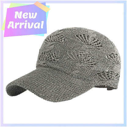 Casquette de baseball d'été en maille ajourée brillante pour femme, casquette de protection solaire pour les activités de plein air, respirante, flatteuse et polyvalente