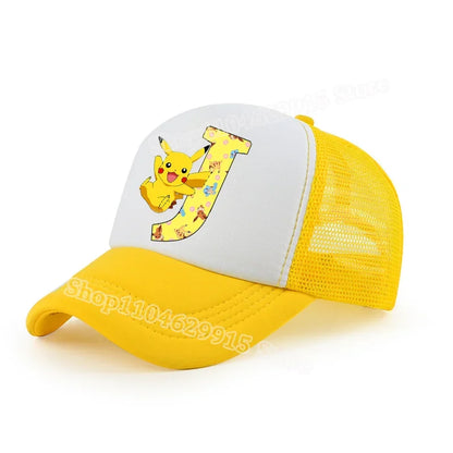 Pokemon Pikachu Baseball Cap Cartoon Anime Popular Letters Print Kids Hat Summer Athleisure Adjustable Parent-child Hats Gift