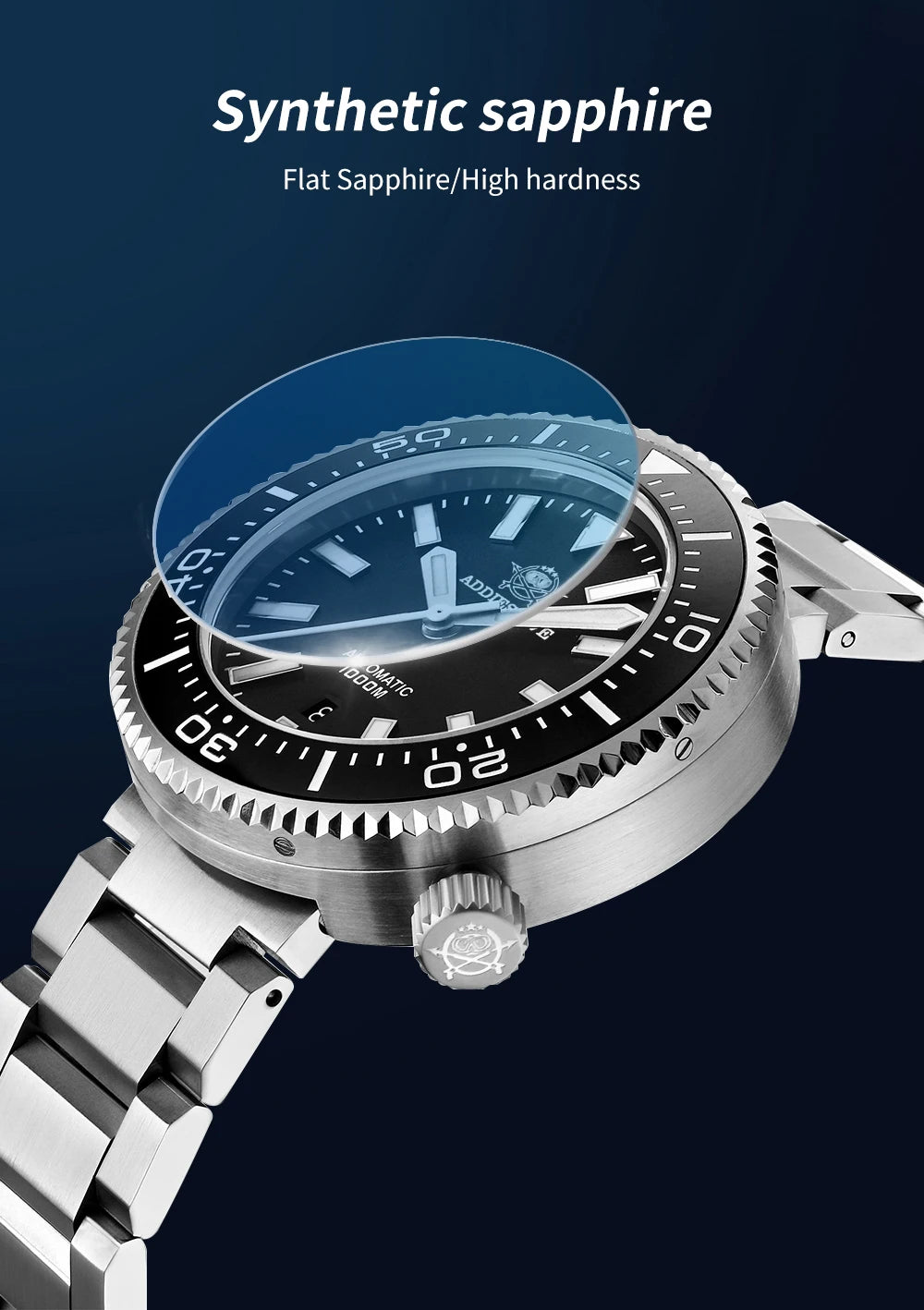 ADDIESDIVE Men's Luxury Watch 1000m diver's watch Waterproof luminous Sapphire Glass reloj hombre Automatic Mechanical Watches