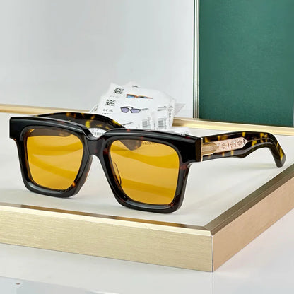 Designer Men's Sunglasses Acetate Square Women Luxury Fashion High Quality UV400 Street Fashion Style Optical Glasses with Case