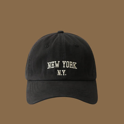 Gorra de béisbol de algodón suave con letras para mujer y hombre, bordado retro, visera curvada, gorra unisex para coleta, hip hop, gorra de camionero y gorras para el sol