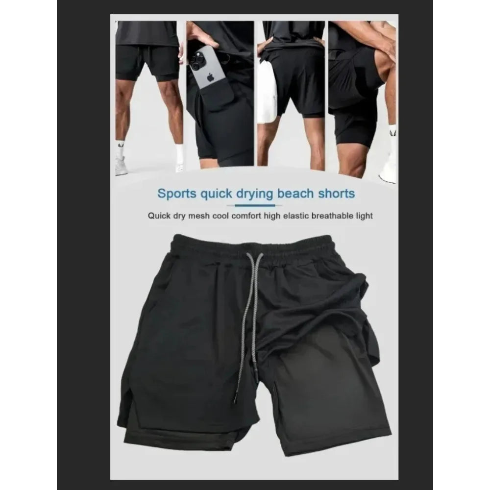 Dragon Ball GOKU Printed Double Layer Shorts Bandai Loose Men's and Women's Summer Sweating Breathable Sports Shorts