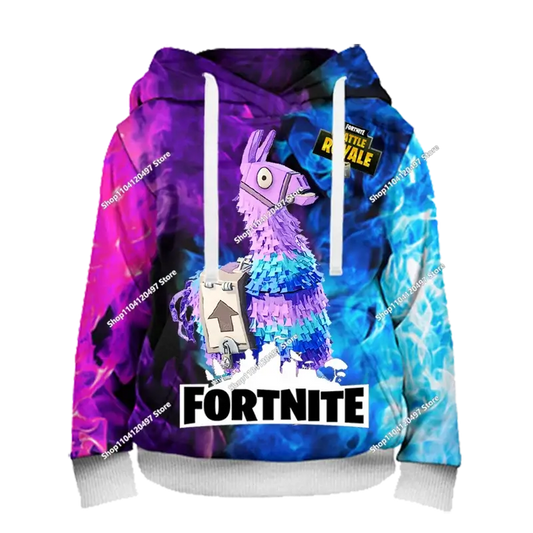 Felpa con cappuccio Fortnite Anime per bambini e uomo, streetwear hip-hop, sportswear casual, vestibilità ampia, moda outdoor