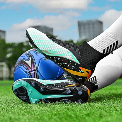 Chaussures de football pour hommes, chaussures de sport, chaussures de futsal à tige haute, chaussures de football de haute qualité pour l'intérieur, antidérapantes, pour l'entraînement en extérieur, crampons ultra-lég
