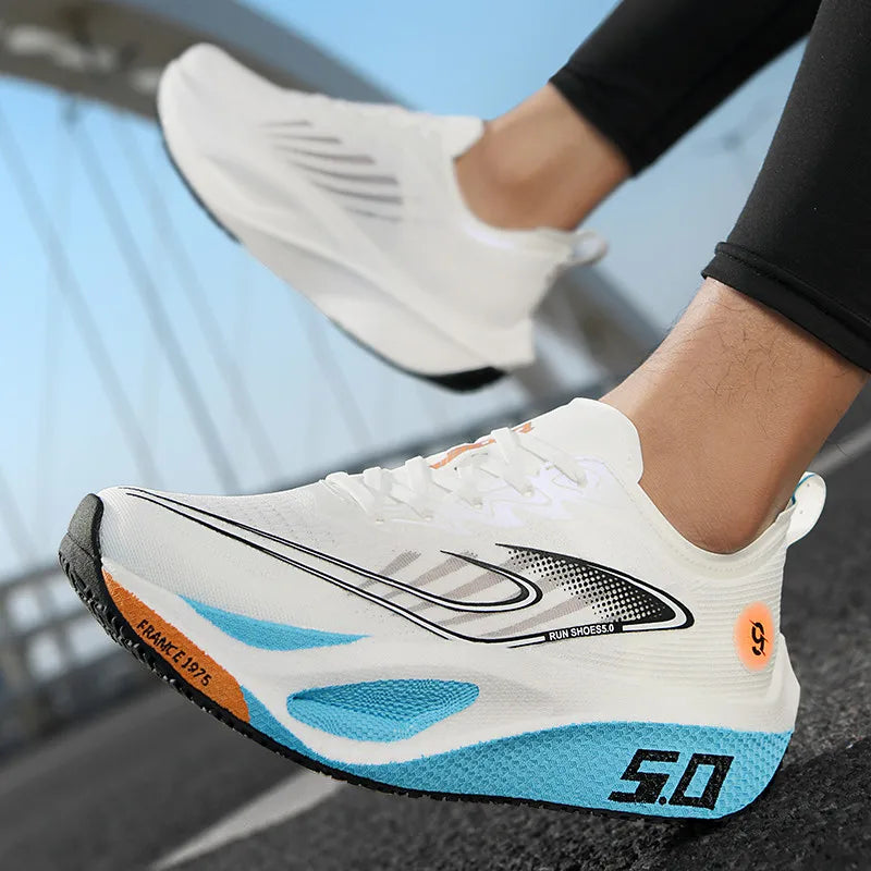 FourSeasons Ανδρικά Αθλητικά Sneakers CarbonPlate για Τρέξιμο, Αναπνεύσιμα Παπούτσια Μαραθωνίου για Αγώνες, Άνετα Παπούτσια Στίβου, Προπόνησης και Περπατήματος