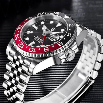 GMT Wristwatch PAGANI DESIGN Automatic Watch 40mm Mens Watch Top Brand Mechanical Watch 100M Waterproof Luminous Watches PD-1662