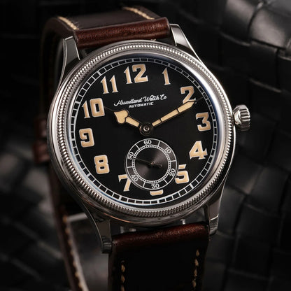 Hruodland 2024 New Retro Classic Men Watches Automatic Mechanical Stainless Steel Brown Leather Diving Wristwatch for Male