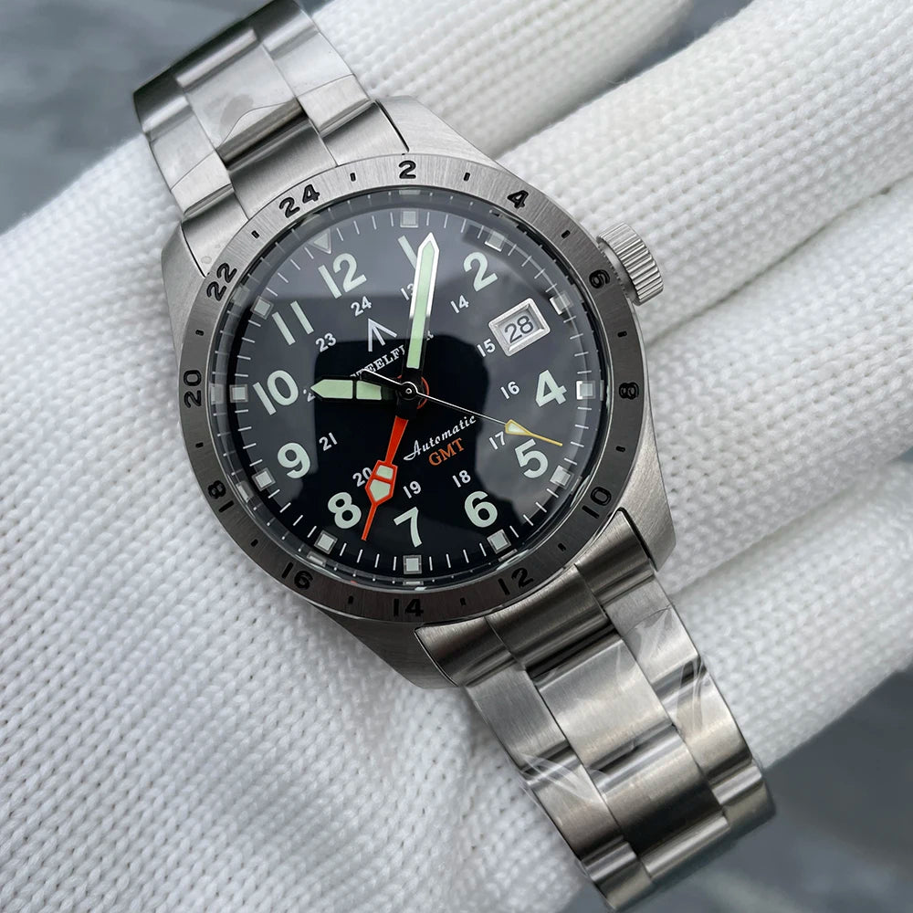 STEELFLIER Ufficiale SF792 GMT Orologio da polso meccanico Movimento NH34 Super BGW9 C3 Luminoso Impermeabile fino a 200 m Orologio da immersione di lusso da uomo