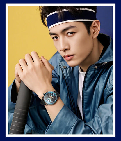 Shanghai Watch Sky Dome Center Flywheel Men's Watches Luminous Automatic Mechanical Wristwatch 50M Water-resistance Watches 2101