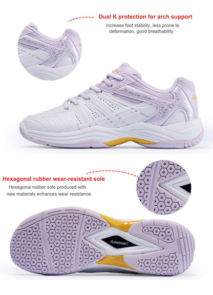 Chaussures de badminton Kawasaki Chaussures de tennis de table professionnelles anti-torsion pour femmes K-065D