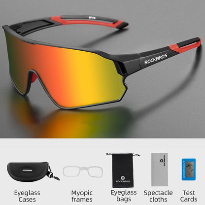 ROCKBROS Polarized Bike Glasses UV400 Sun Protection Cycling Sunglasses Ultralight Large Frame MTB Road Bicycle Eyewear Glasses