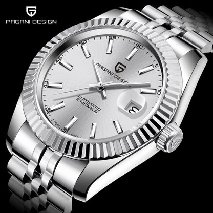 Relojes PAGANI DESIGN 2026 nuevos de lujo en oro y plata, relojes mecánicos para hombre, acero inoxidable, cristal de zafiro, reloj automático