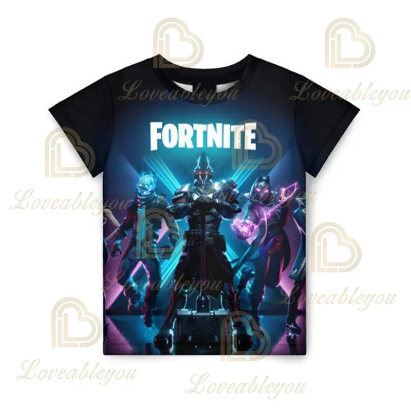 T-shirt Fortnite para Crianças Banana Peely, T-shirt para Homem e Mulher, T-shirt Battle Royale, Top de Verão Harajuku