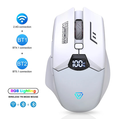 Dvourežimová bezdrátová Bluetooth myš se smart displejem, tichým nabíjením, pro kancelář, gaming, tablet, přenosná univerzální myš