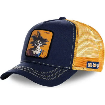 Casquette de baseball ajustable et respirante en maille avec languette brodée « Dragon Ball » : casquette de protection solaire pour hommes et femmes, adaptée aux activités de plein air