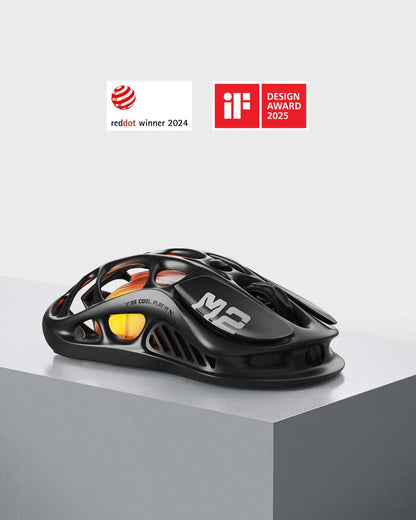 GravaStar Mercury M2 Wireless Gaming Mouse, Lightweight Hollowed-Out Design, 5 Programmable DPI, 26,000 DPI, PAW3395DM Sensor