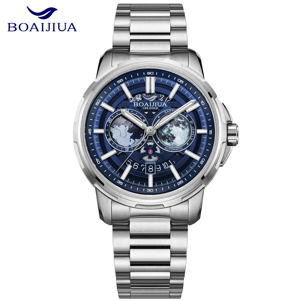 BORIAGE (BOAIJIUA) Automatic Mechanical Watch Creative Starry Sky Watch Water Resistant Mechanical Watches Birthday Gift for Men