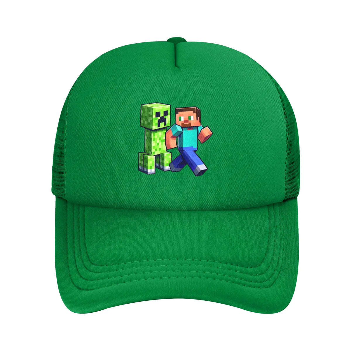 Voksen Creepers Zombie fjendtlig mob-karakter Trucker-kasket Mesh-baseballkasket Polyesterhat Solkasket Justerbare golfkasketter Sommer