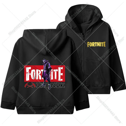 Hot Game Fortnites Zipper Hoodies Kids Hooded Jacket Children Thin Sweatshirt Autumn Long Sleeve Boy Clothing  Casual Hood Coat