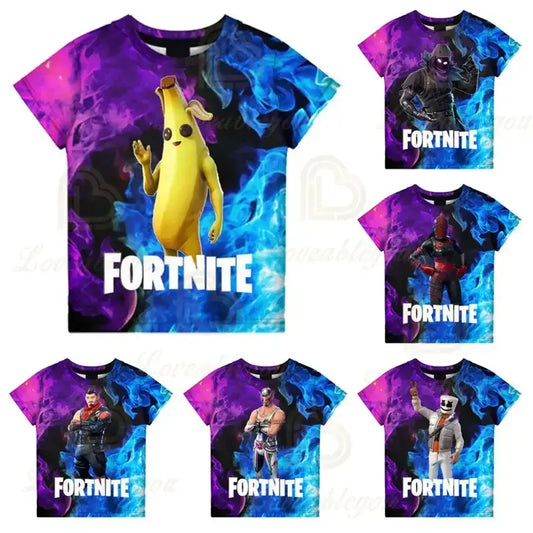 T-shirt 3D Fortnite Victory Game per bambini e neonati, stile Harajuku, top Battle Royale Hero carino per bambini, maschi e femmine